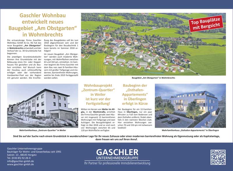 Gaschler Wohnbau entwickelt neues Baugebiet 