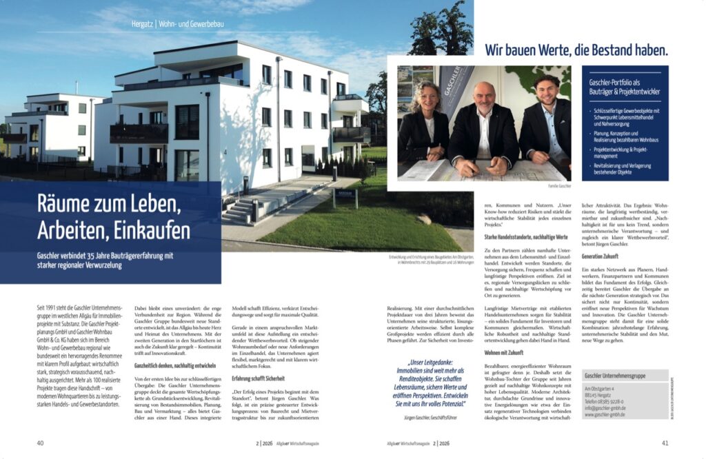 Räume zum Leben, Arbeiten, Einkaufen